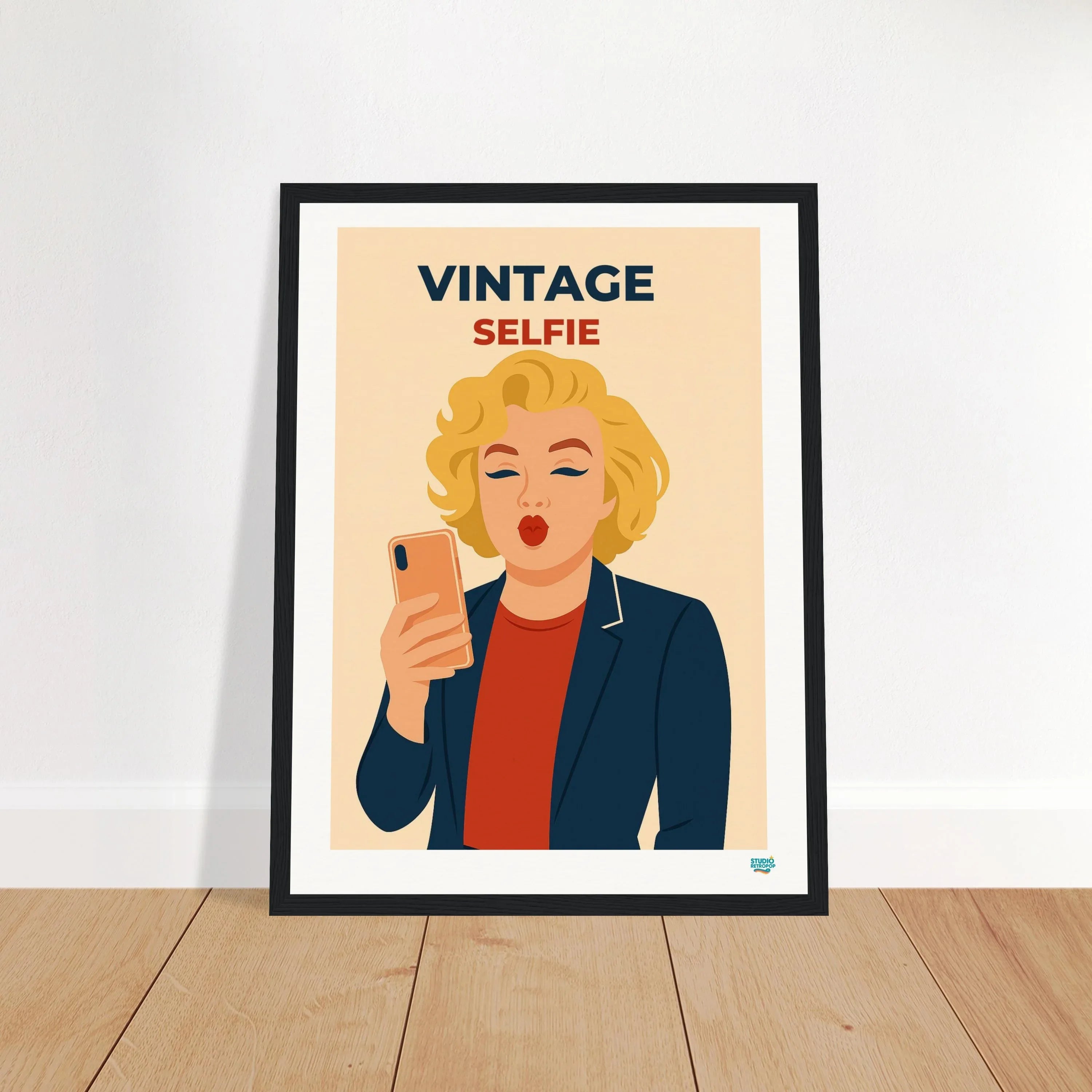 Affiche Selfie Rétro-pop Années 2000 - 49 × 69cm avec cadre - Art Rétro Pop - StudioRetroPop