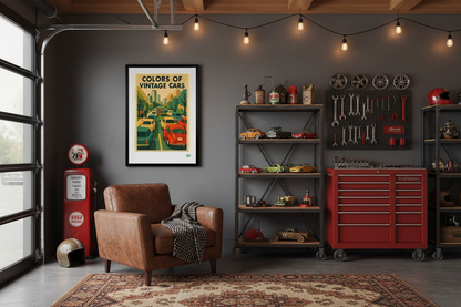 Voitures Vintage dans un garage-man cave
